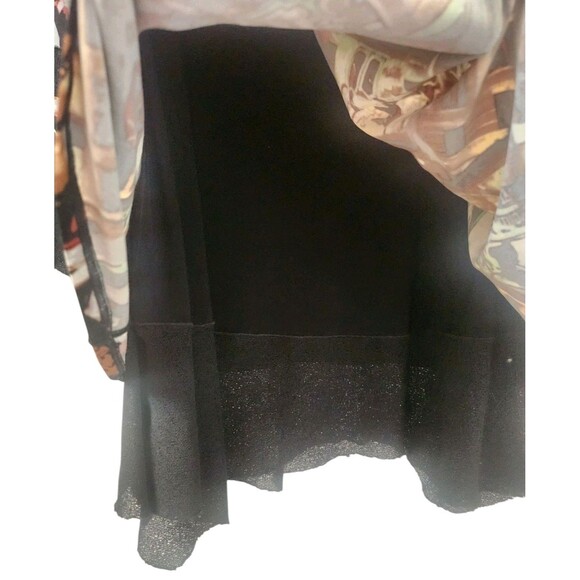 Eva Varro Abstract Art Asymmetrical Tunic Top Large Black Edgy Boho Artsy - Picture 7 of 10